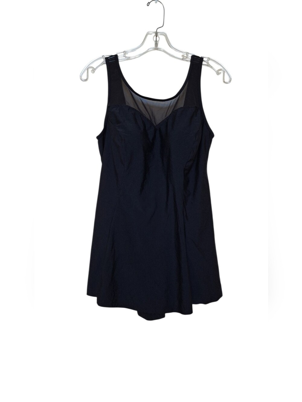 Shore Shapes Swim Dress Mesh Black Bathing Suit One Piece Womens 14